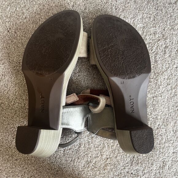 NAOT Intact Sandals Womens US 10 EU 41 Leather Coffee Tan Block Heel Comfort - Picture 7 of 7